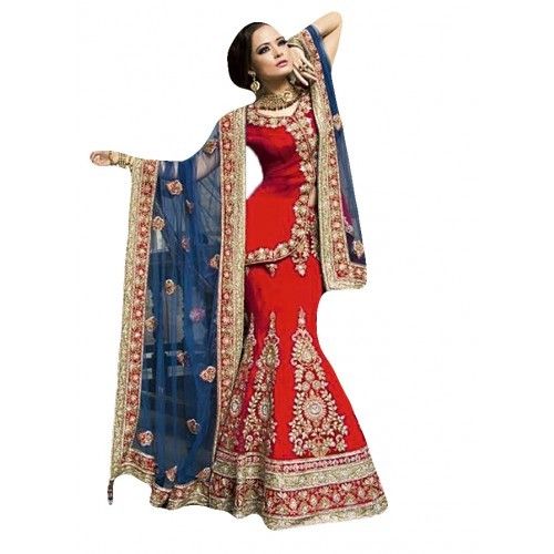 Red Embroidered Lehenga Choli