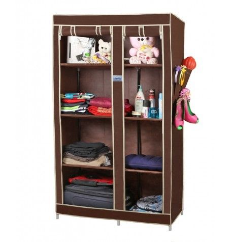Eight Racks Collapsible Almirah in Brown Color