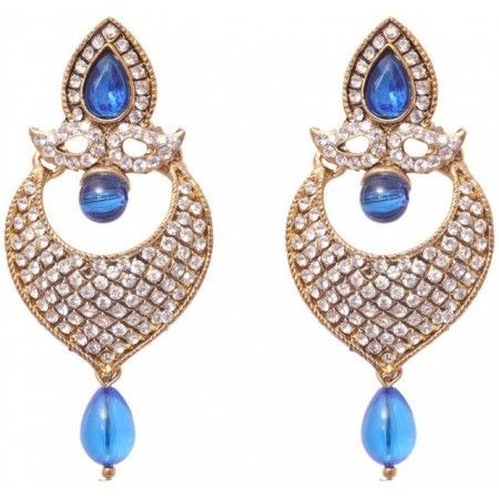 Alloy Blue Chandelier Earrings For Women