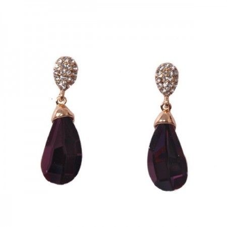 Beautiful Zircon Purple Drop Earrings