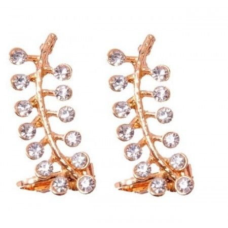 Cubic Zirconia Alloy Cuff Earrings