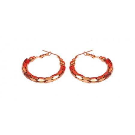 Gold Plated Cubic Zcronia Alloy Hoop Earrings