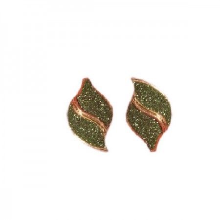 Gold Plated Green Elegant Fashion Stud Earrings