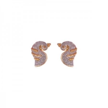 Gold Plated Peacock Design Fashion Stud Earrings