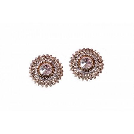 Gold Plated Swarovski Crystal Gold Stud Earrings