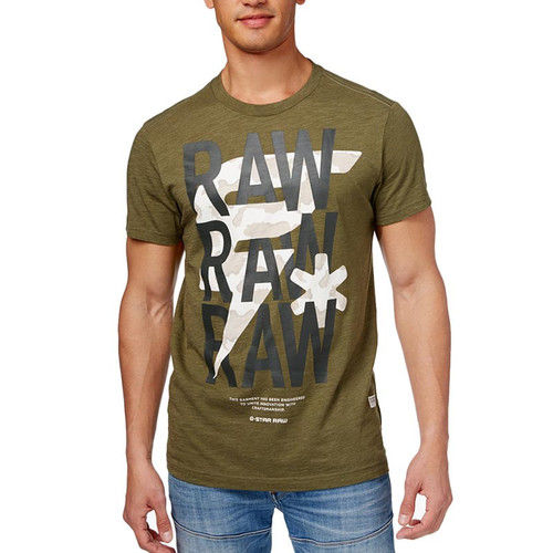 Camo Graphic Print Logo T Shirt