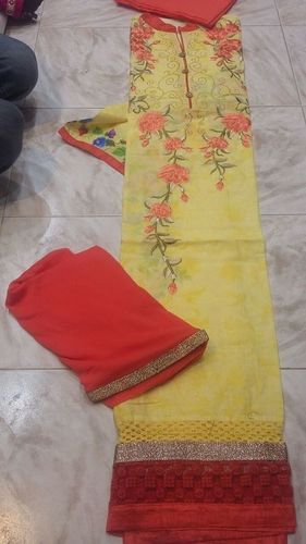 Chanderi Material With Georgette Dupatta (Shztx002)