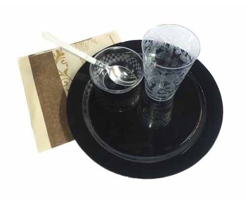 Royal Black Crystal Disposal Crocery Set