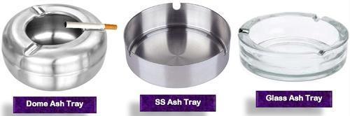 स्टेनलेस स्टील ऐश ट्रे और ग्लास ऐश ट्रे