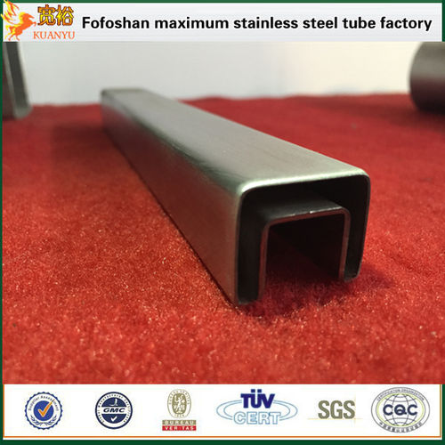 Sus304 Matt Finish Stainless Steel Suqare Slot Pipe For Hand Railings