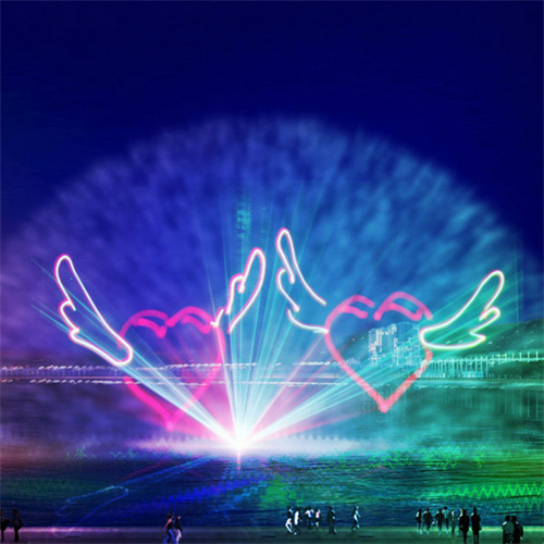 Rgb Colored Musical Fountain With Laser Show