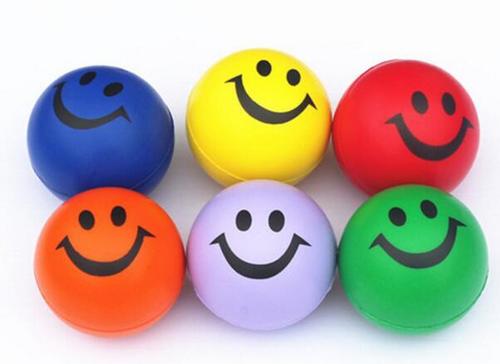 Colorful Smile Stress Soft Emoticon Jumping Ball Toy