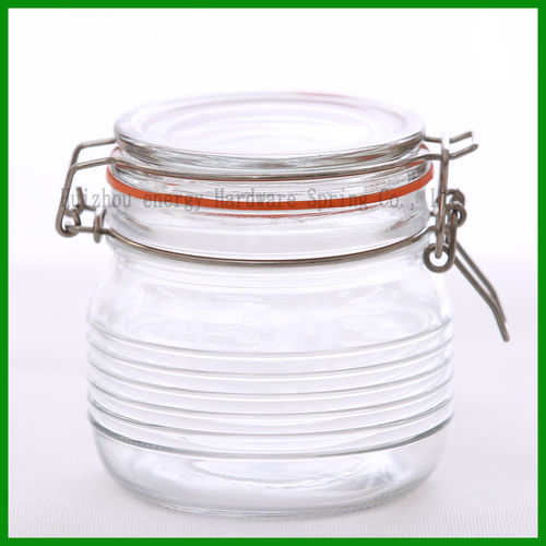 Golden Plating Stainless Steel Clips For Clear Glass Storage Jars