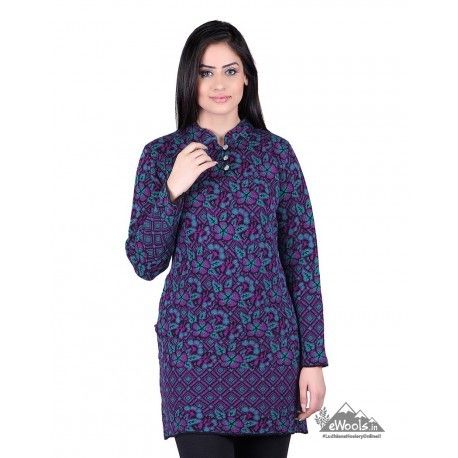 Women Blue Wool Kurti