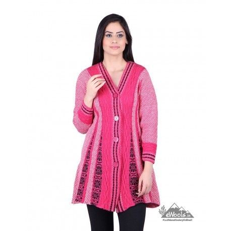 Women Solid Pink Designer Shrug