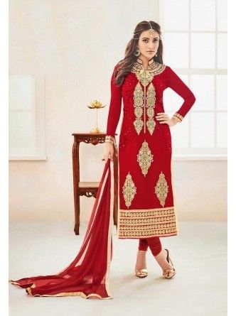 Red Designer Salwar Kameez