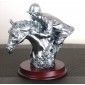 Silver Horse Head with Figure