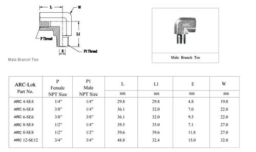 Male Branch Tee Elbow MxF