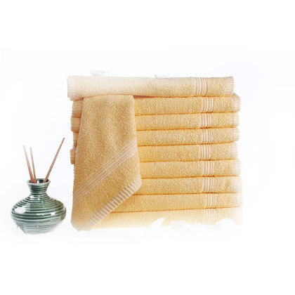 Yellow Plain Face Towels