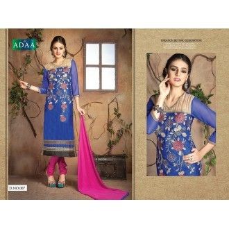 Blue Adaa Semi Stitched Ladies Suit