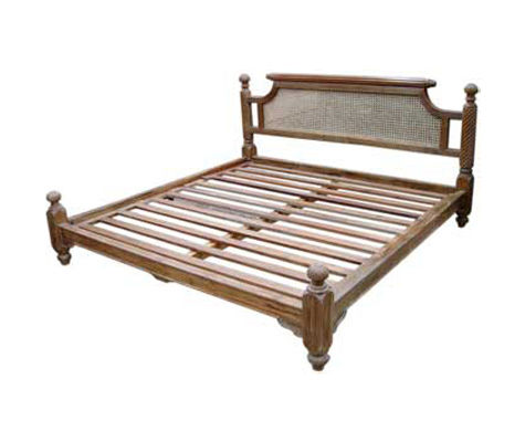 Wooden Cane Work Bed