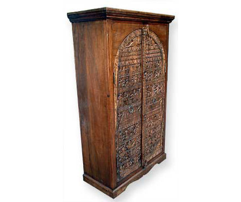 Wooden Tribal Panle Door Almirah