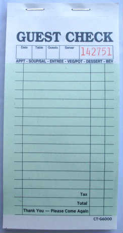 CT G6000 Guest Checks