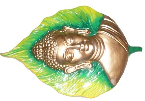 Wall Hanging Gautam Buddha On Green Leaf