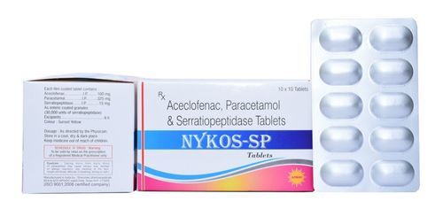 Aceclofenac, Paracetamol And Serriopeptidase Tablet