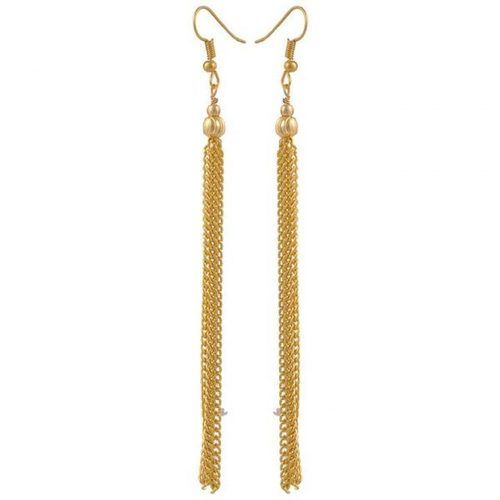 Gold Plated Designer Long Chain Earrings