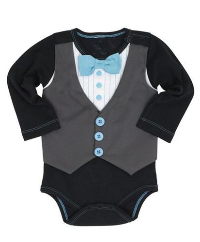 Onesie Suit With Vest Black and Grey Baby Dress