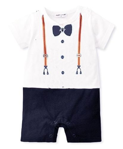 बॉटी के साथ रोमपर - सफेद और नेवी