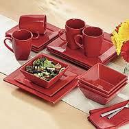 Red Square Dinner Set