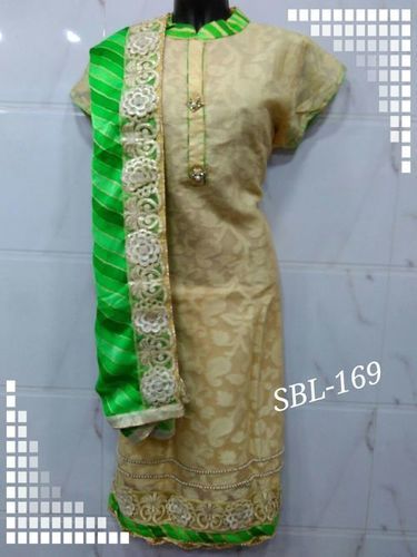 Special Designed Dupatta Cream Color Suit