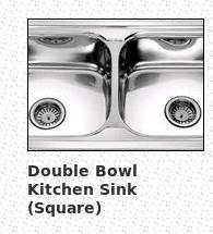 Double Bowl Kitchen Sink (Square)