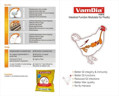  पोल्ट्री के लिए वम्डिया फोर्ट इंटेस्टिनल फंक्शन मॉड्यूलेटर 