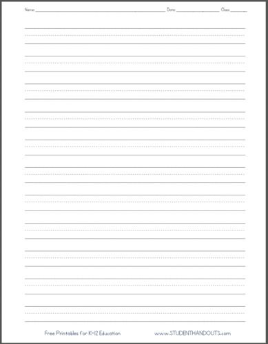 Blank Writing Sheet