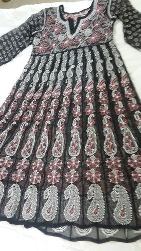 Chicken Work Anarkali Kurti