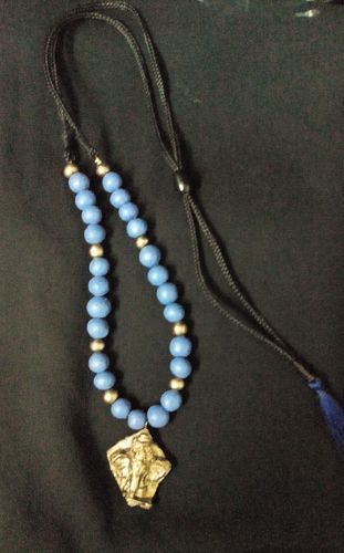 Terracotta Necklace With Bluish Purple Nacklace