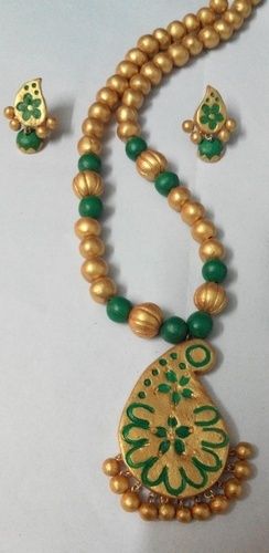 Terracotta Necklace With Mango Pendant