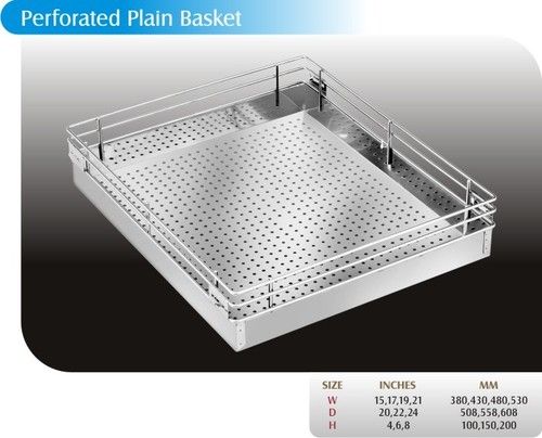 Perforated Plain Basket Hospital Trolley