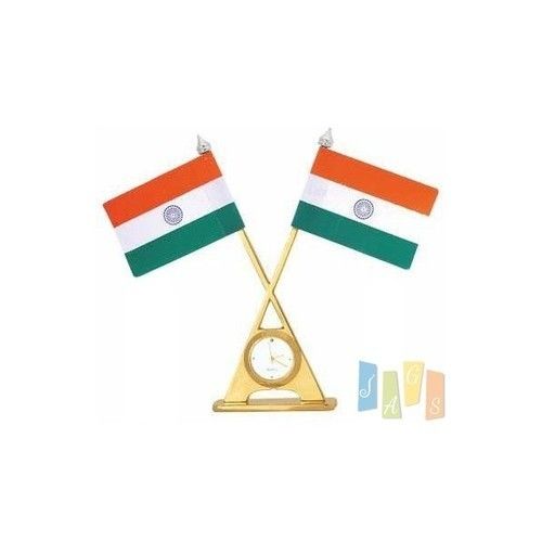 Table Top Watch Showpiece With India Flag