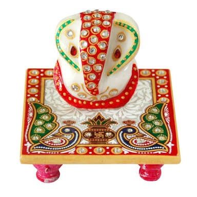 Marble Ganesha With Chowki