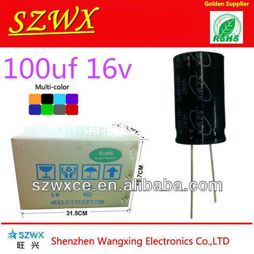 100UF 16V Low Impedance And High Frequency Aluminum Electrolytic Capacitor