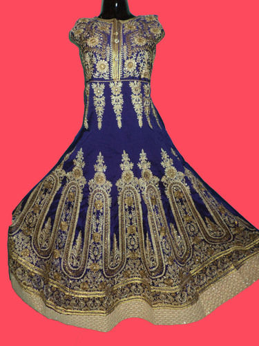 Ladies Indowestern Raw Silk Gown