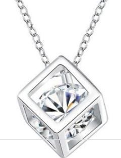 Sparkling European Crystal/Cubic Zirconia Floating Diamond Pendant Necklaces For Women