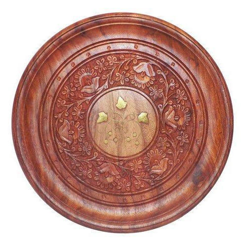 Wooden Plate Carved Center