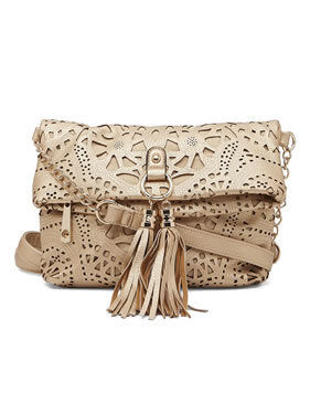 Beige Tassel Sling Bag