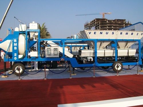 Mobile Concrete Batching Plant With Reversible Drum Type Mixer