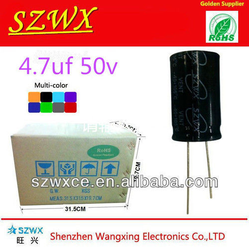 High Capacitance Aluminum Electrolytic Capacitor 4.7UF 50V